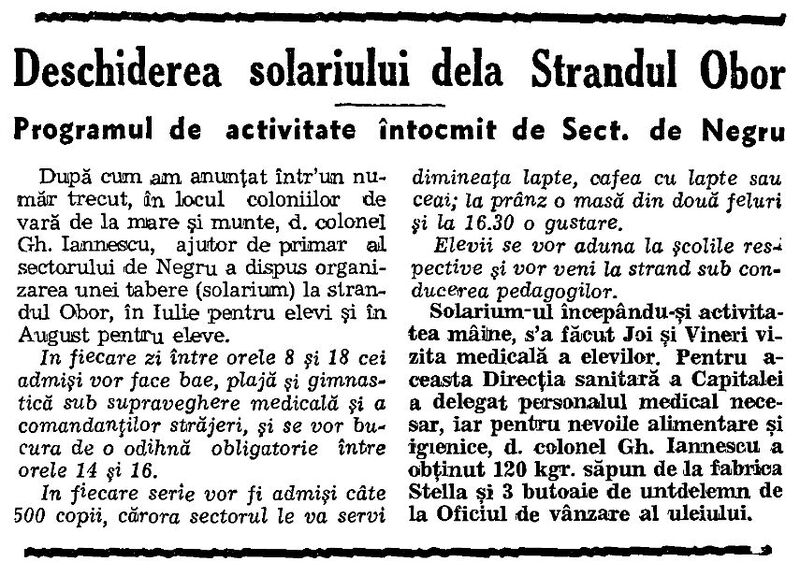 File:Strandul Obor Gazeta Municipală Organ săptămânal de informaţie şi critică edilitară, 09, nr. 429, 30 iunie 1940.jpg