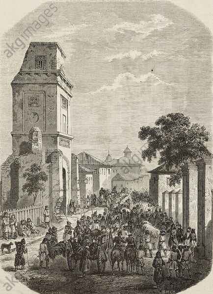 File:Fig. 009 - 1853 Ulita Coltei Russian soldiers wounded, in front of the St. George Hospital, Bucharest..jpg