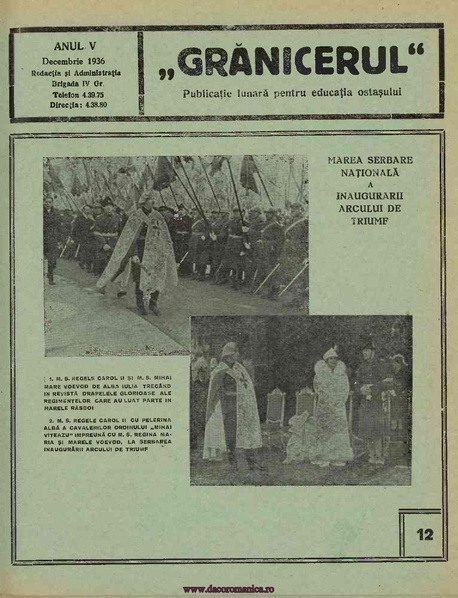 File:Grănicerul Publicaţie lunară pentru educaţia ostaşului grănicer, 05, nr. 12, decembrie 1936.pdf