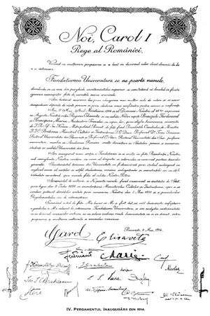 1914 Fundatia Carol Actul Inaugurarii.jpg