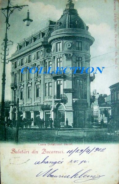 File:1902, Bulevardul ELISABETA, CASA Dotatiunii Oastei.jpg
