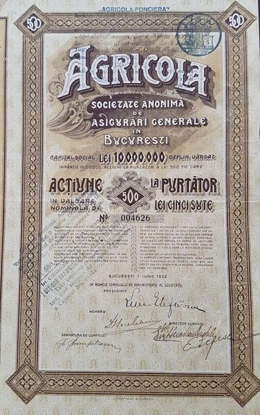 File:Polita de asigurare - 1922 - Soc. Agricola Fonciera 1.jpg