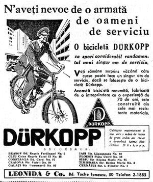 Bd. Tache Ionescu 30 biciclete Dürkopp, 1938.jpg