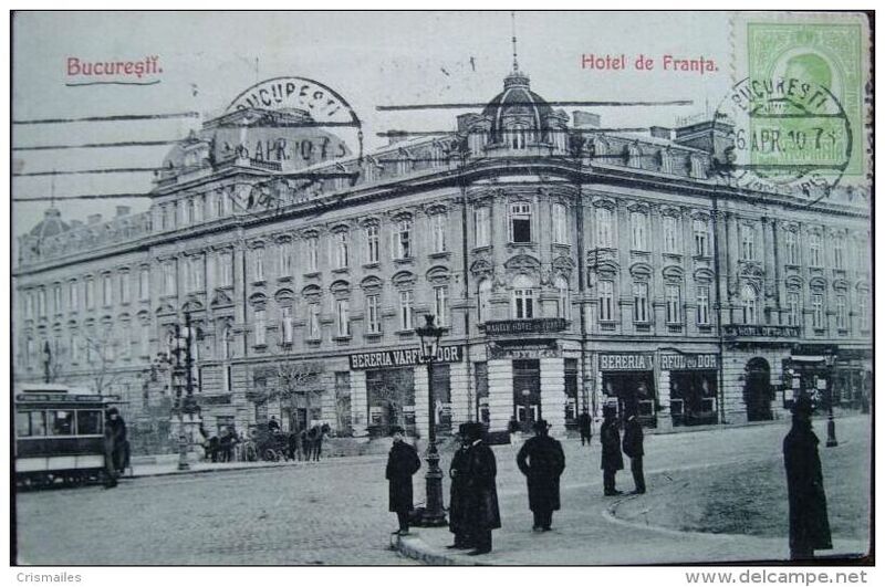 File:1910 Calea VICTORIEI, Hotel de FRANCE, Bereria Varful cu Dor.jpg