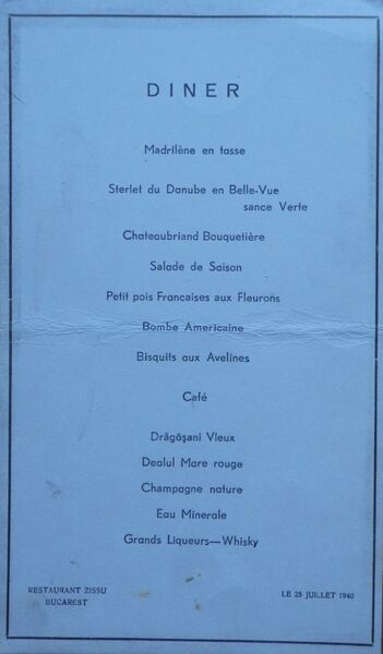 File:Meniu Dineu Restaurant Zissu Bucuresti , 25 Iulie 1940.jpeg