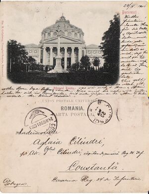 1901 Atheneu - Coloana cu vultur.jpg