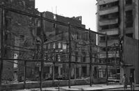 August 1944. Latura pavilionului dinspre str. Nicolae Crețulescu