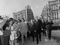 Vizita secretarului general al ONU, Kurt Waldheim, in Romania - 7 aug 1973; cu acest prilej, Pietei Operetei i se atribuie numele de Piata Natiunile Unite