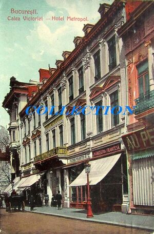 1908, Calea VICTORIEI, Hotel METROPOL, Croitoria PERLMUTTER.jpg