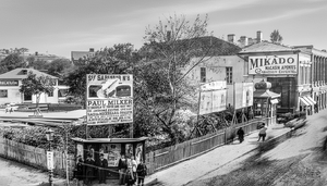 Calea Victoriei colț cu Strada Franklin în anul 1886 bw.png