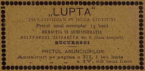 Lupta, ziar Anuarul Bucurescilor pe anul 1889.jpg