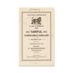 Veche Grădină La leul și cârnatul meniu, 1923.jpg