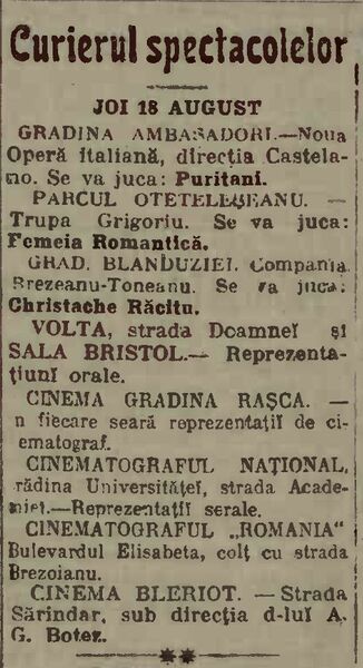 File:Cinema Bleriot Adevărul, 24, nr. 7879, 19 august 1911.jpg