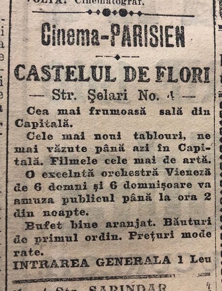 File:Cinema Parisien (Castelul de Flori), strada Șelari, nr. 4 2.jpg