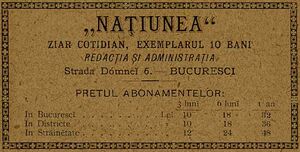 Natiunea, ziar Anuarul Bucurescilor pe anul 1889.jpg