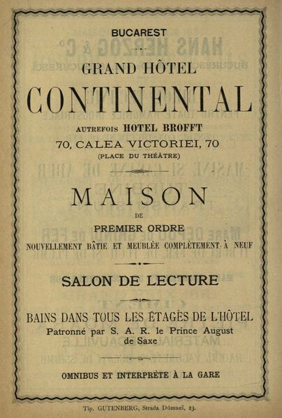 File:Calea Victoriei 70 Grand Hotel Continental 1892.jpg