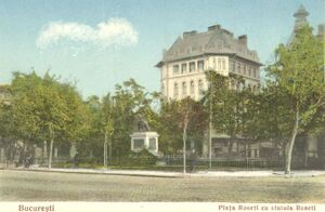 1910 Piaţa Roseti cu statuia Roseti.jpg