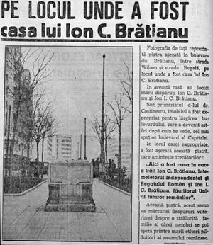 Casa IC Bratianu(expropriat 1937) 1939 ziarul Viitorul.jpg