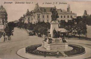 1914 Bulevardul Carol 1 Si Statuia IC Bratianu 001.jpg