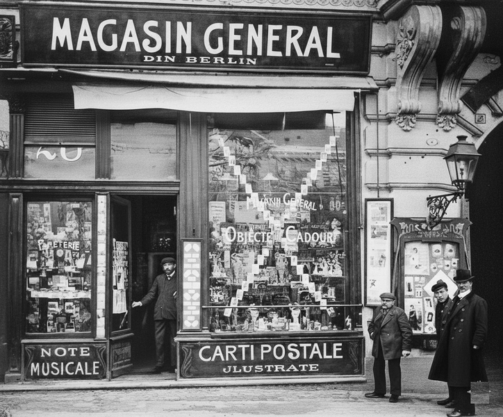 File:Calea Victoriei, Magasin General din Berlin 1905 1BW.png